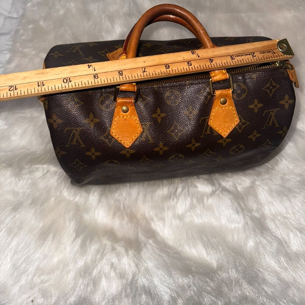 Vintage Louis Vuitton Monogram Speedy 30 Handbag Brown Canvas & Leather Handles - Picture 16 of 16
